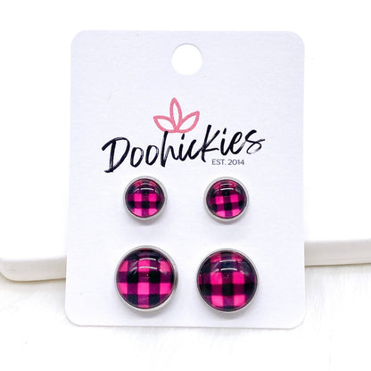 Valentine Buffalo Plaid Mommy & Me Sets -Earrings