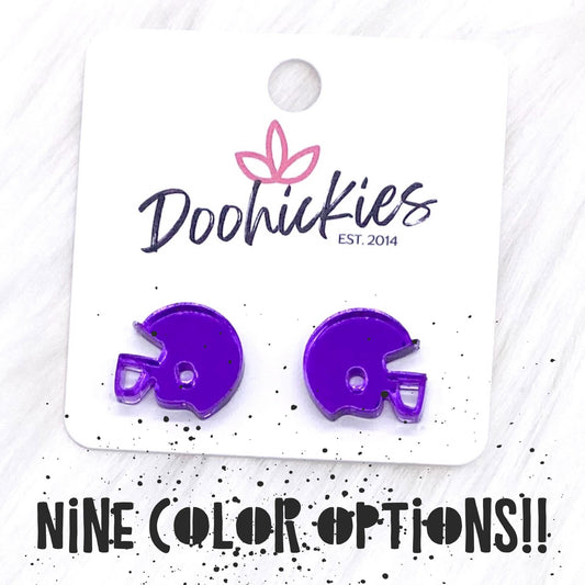 15mm Shiny Acrylic Helmets -Sports Earrings