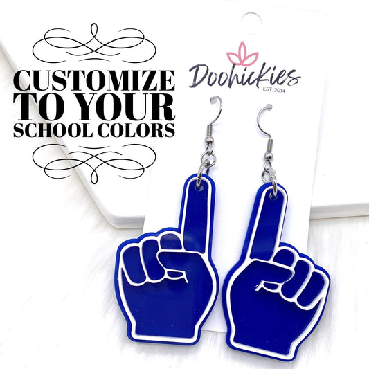 2.25" Custom Foam Finger Acrylics -Spirit Earrings