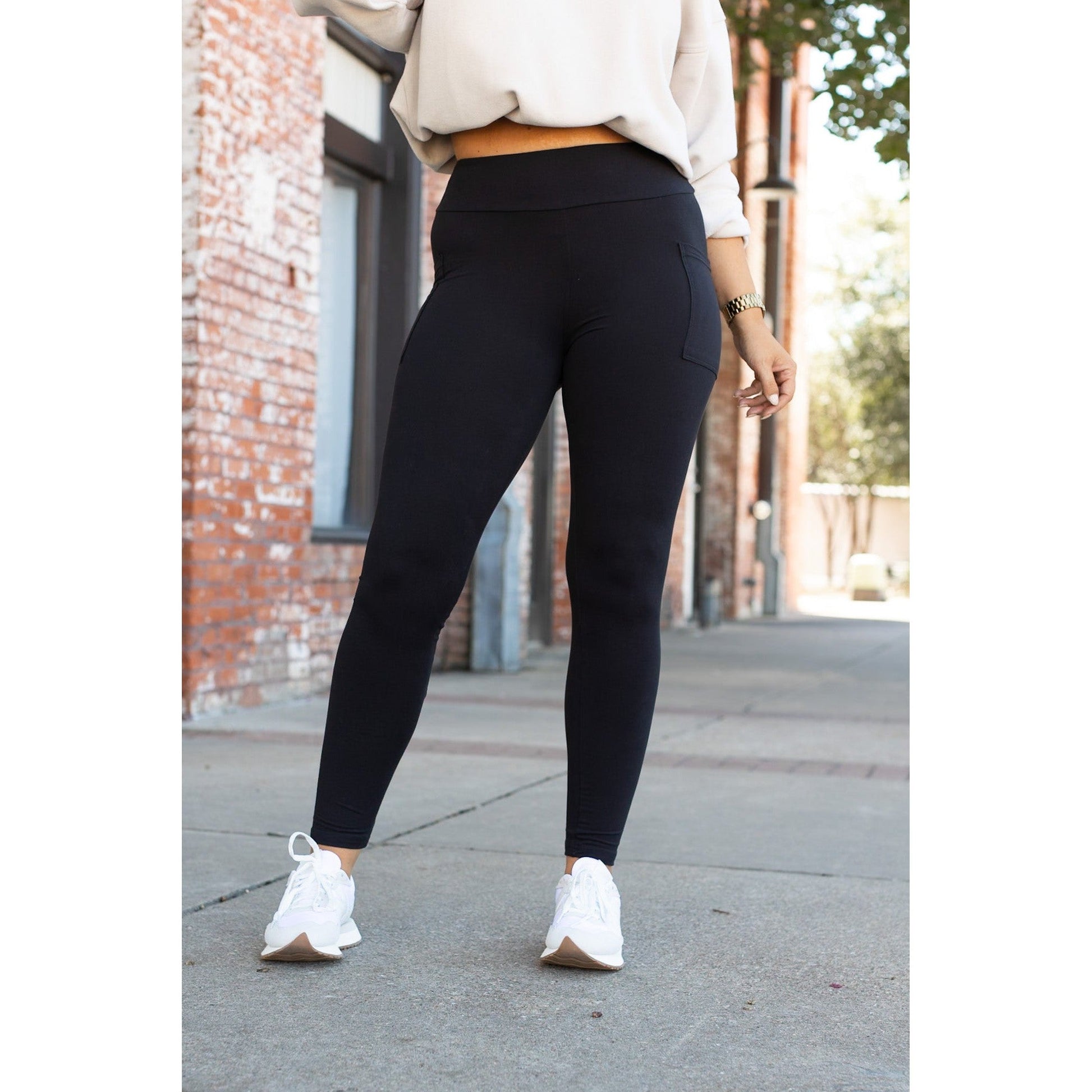 “Buttery soft black leggings for women with high waistband