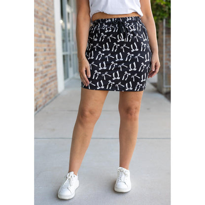 The Millie: White Bow Jogger Skirt