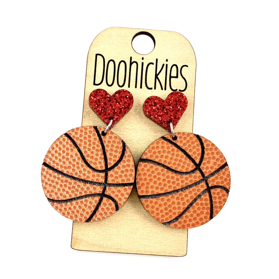 Custom I Heart Basketball Dangles