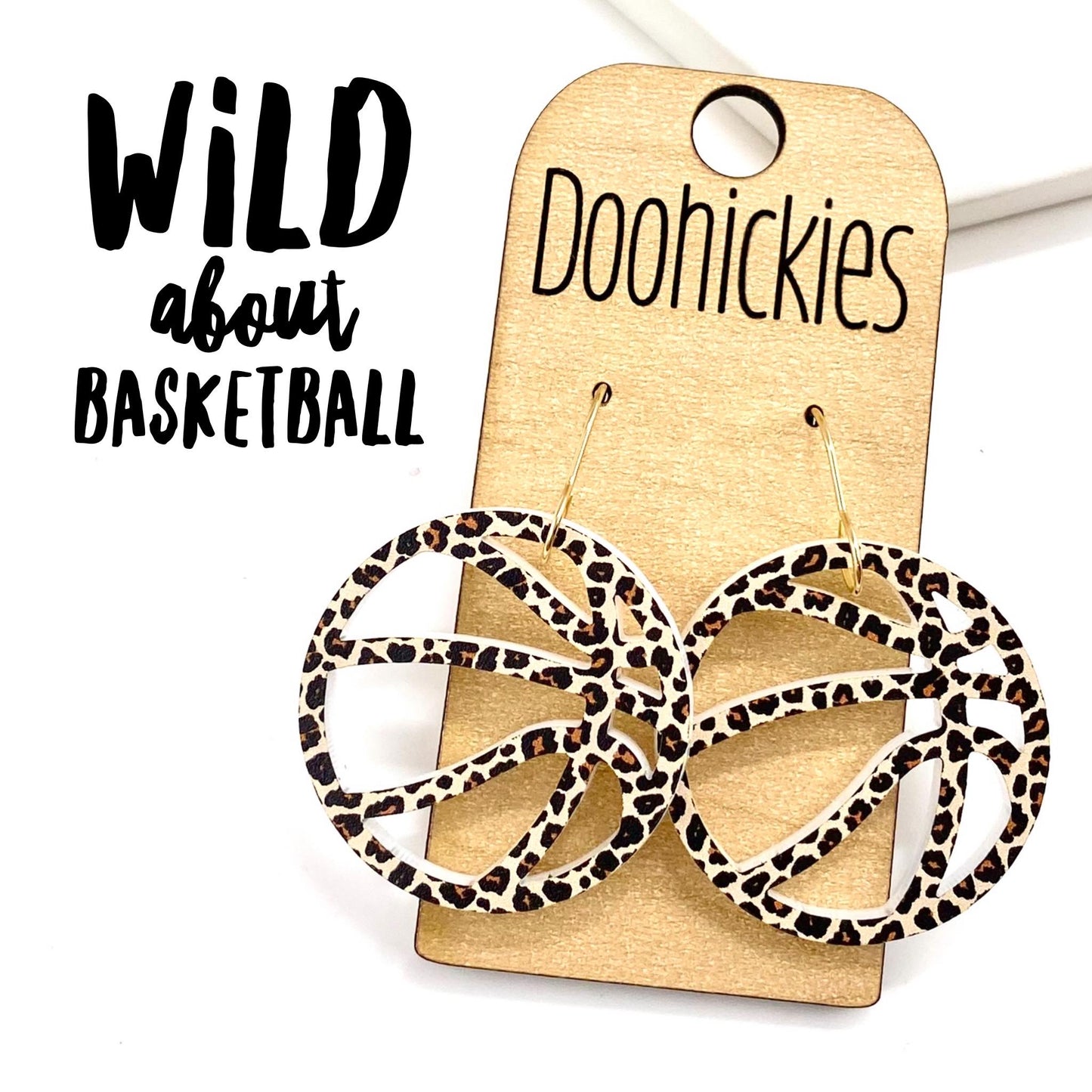 Wild About Basketball Leopard Dangles