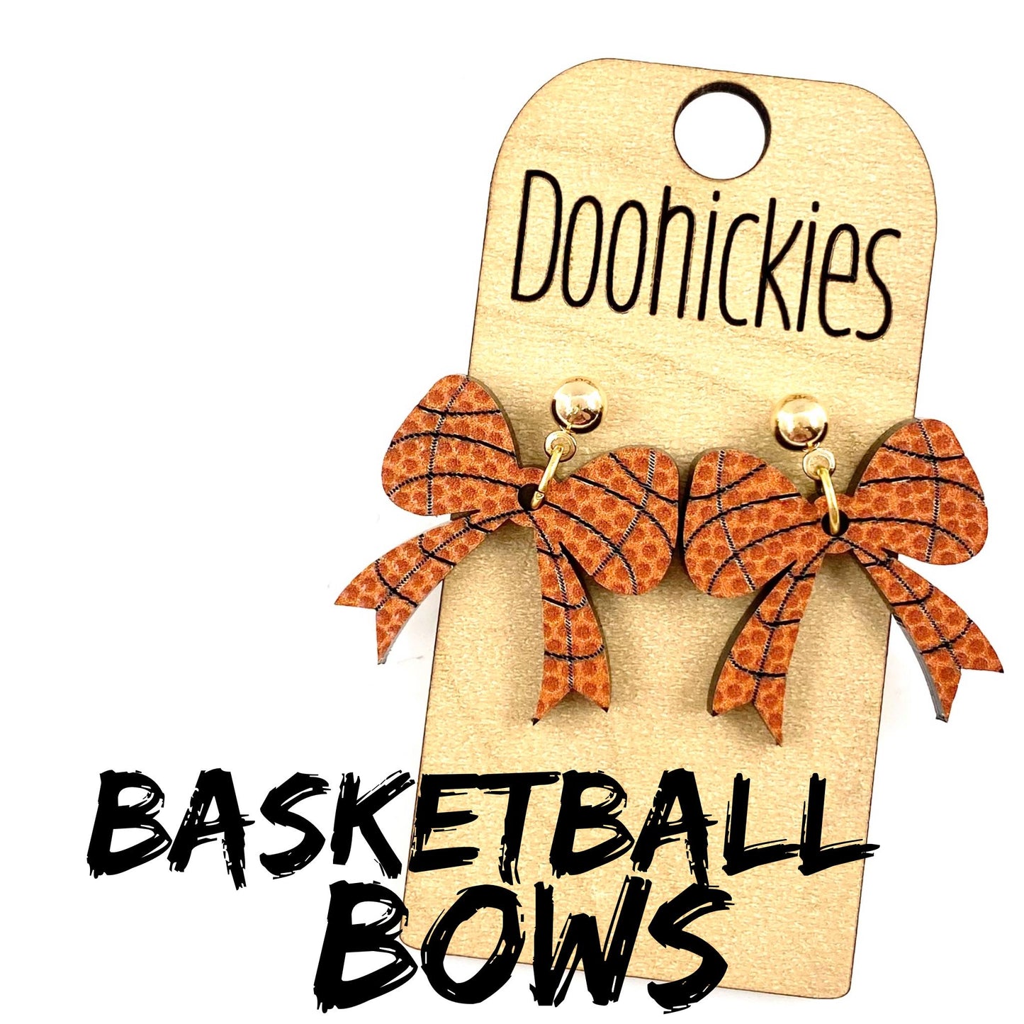 Basketball Bow Dangle Earrings