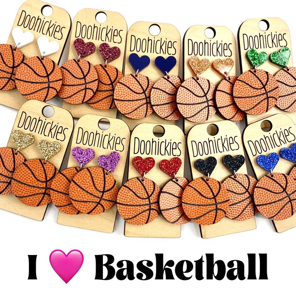 Custom I Heart Basketball Dangles