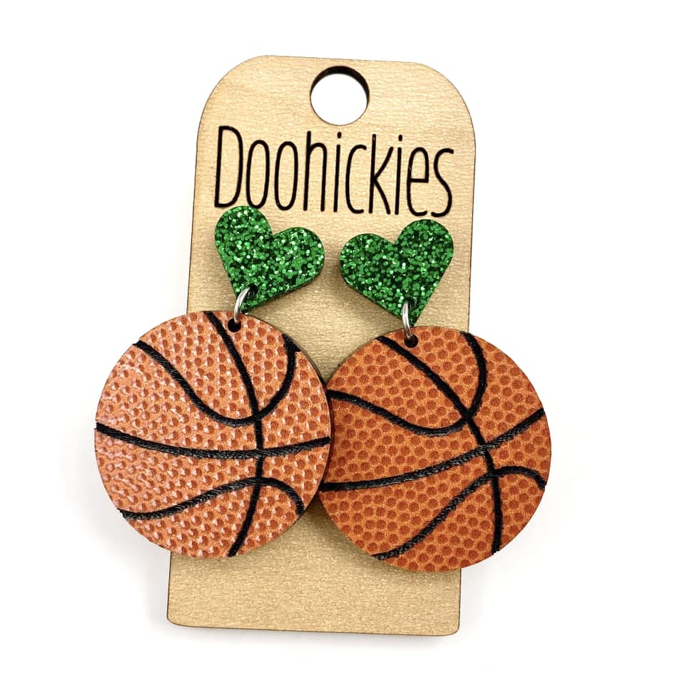 Custom I Heart Basketball Dangles