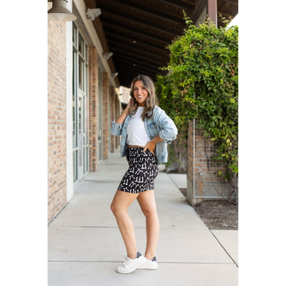 The Millie: White Bow Jogger Skirt