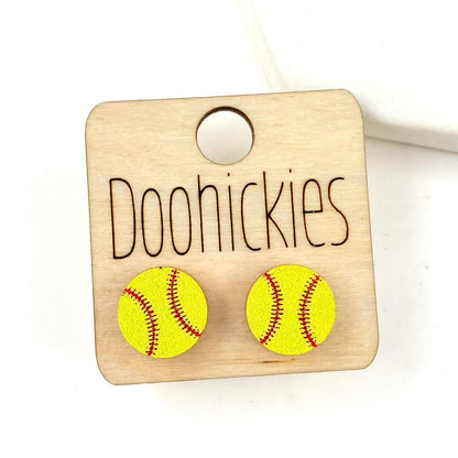 12mm Baseball & Softball Studs - Sports Earrings