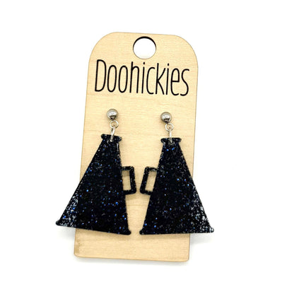 Glitter Cheer Megaphone Dangles - Custom Spirit Earrings