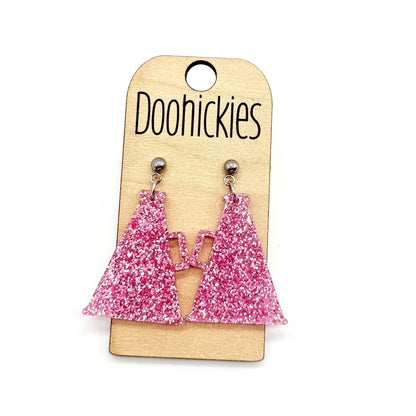 Glitter Cheer Megaphone Dangles - Custom Spirit Earrings