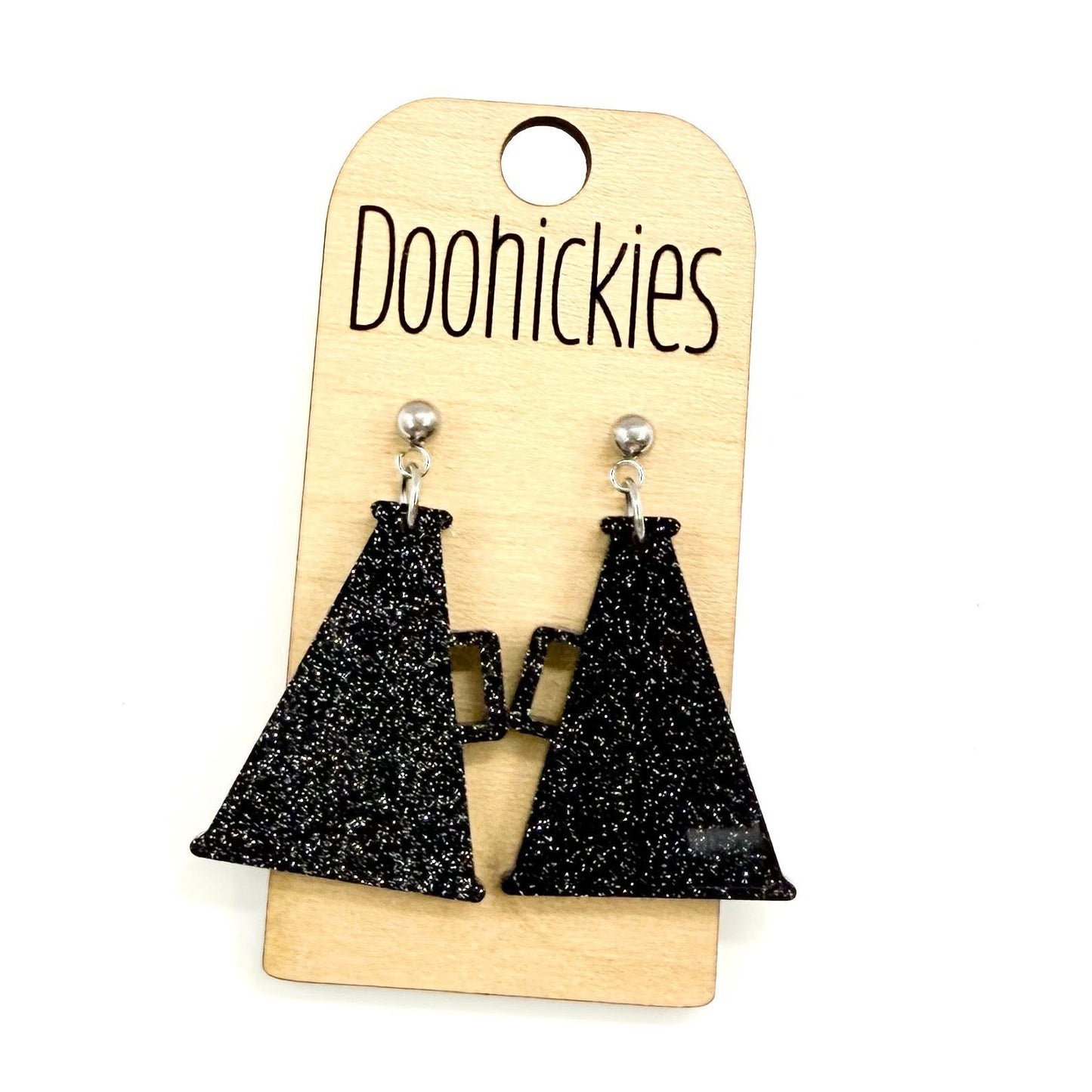 Glitter Cheer Megaphone Dangles - Custom Spirit Earrings