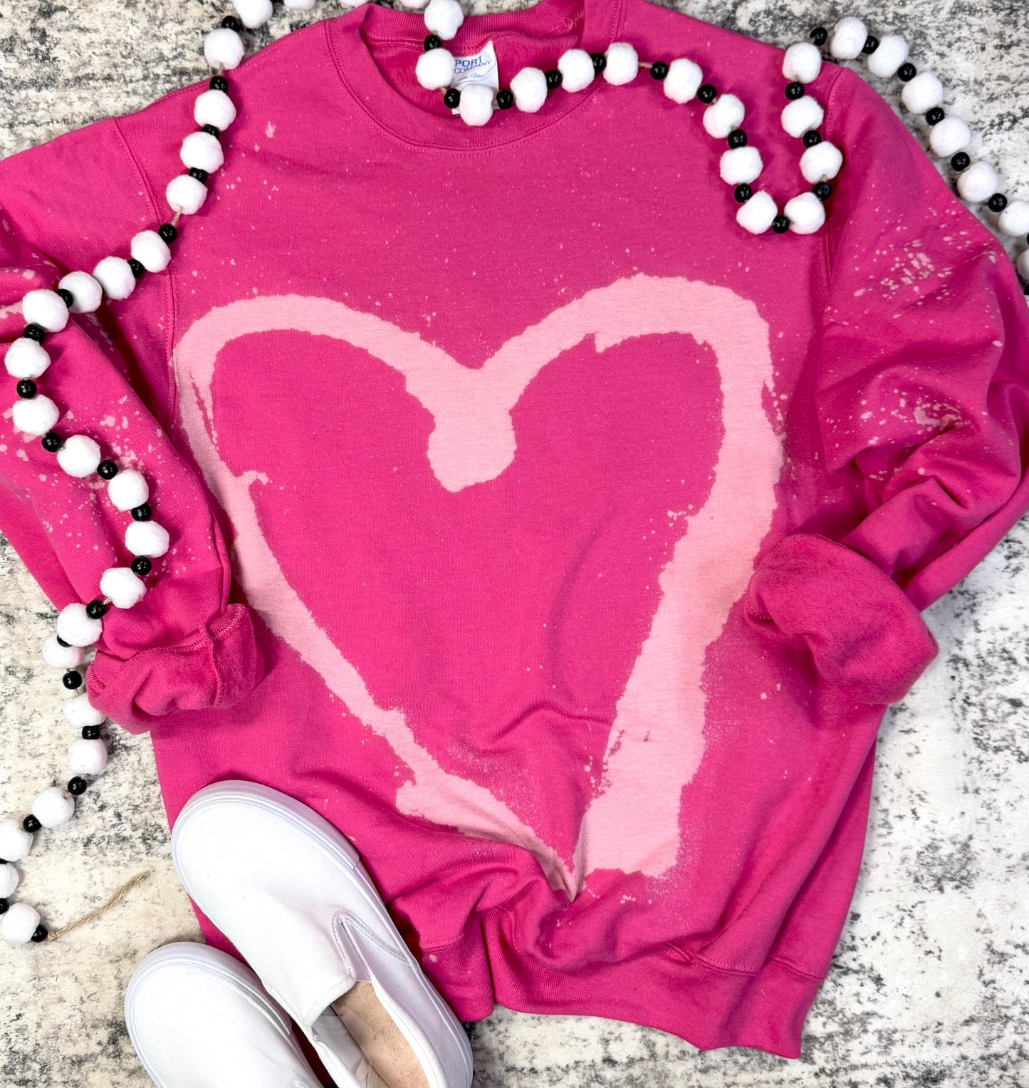 Graffiti Heart Bleached Sweatshirt