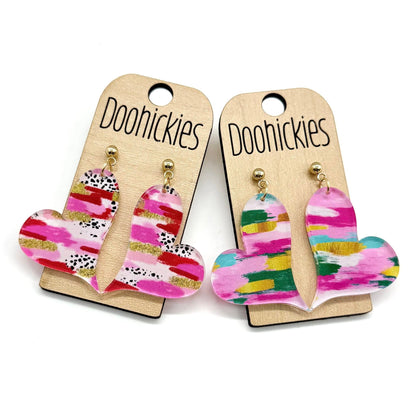 Bright Strokes Lil' Swoopy Hearts Collection - Valentines Earrings
