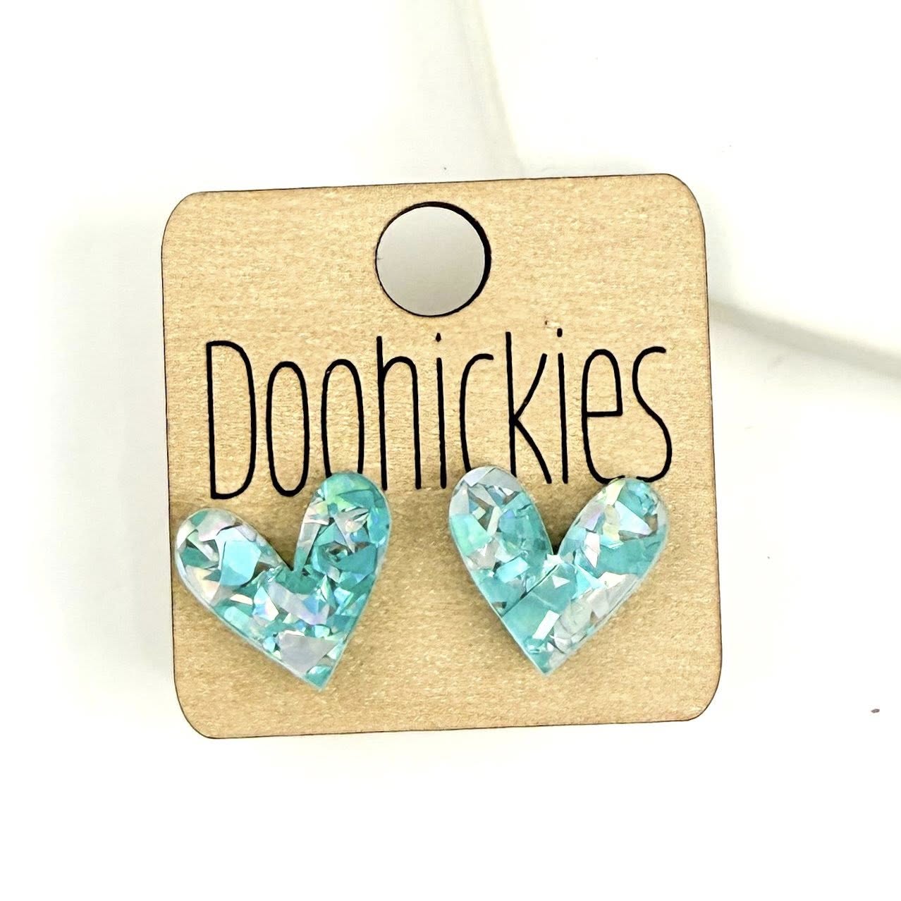 Chunky Glitter Swoopy Heart Studs Collection - Valentines Earrings