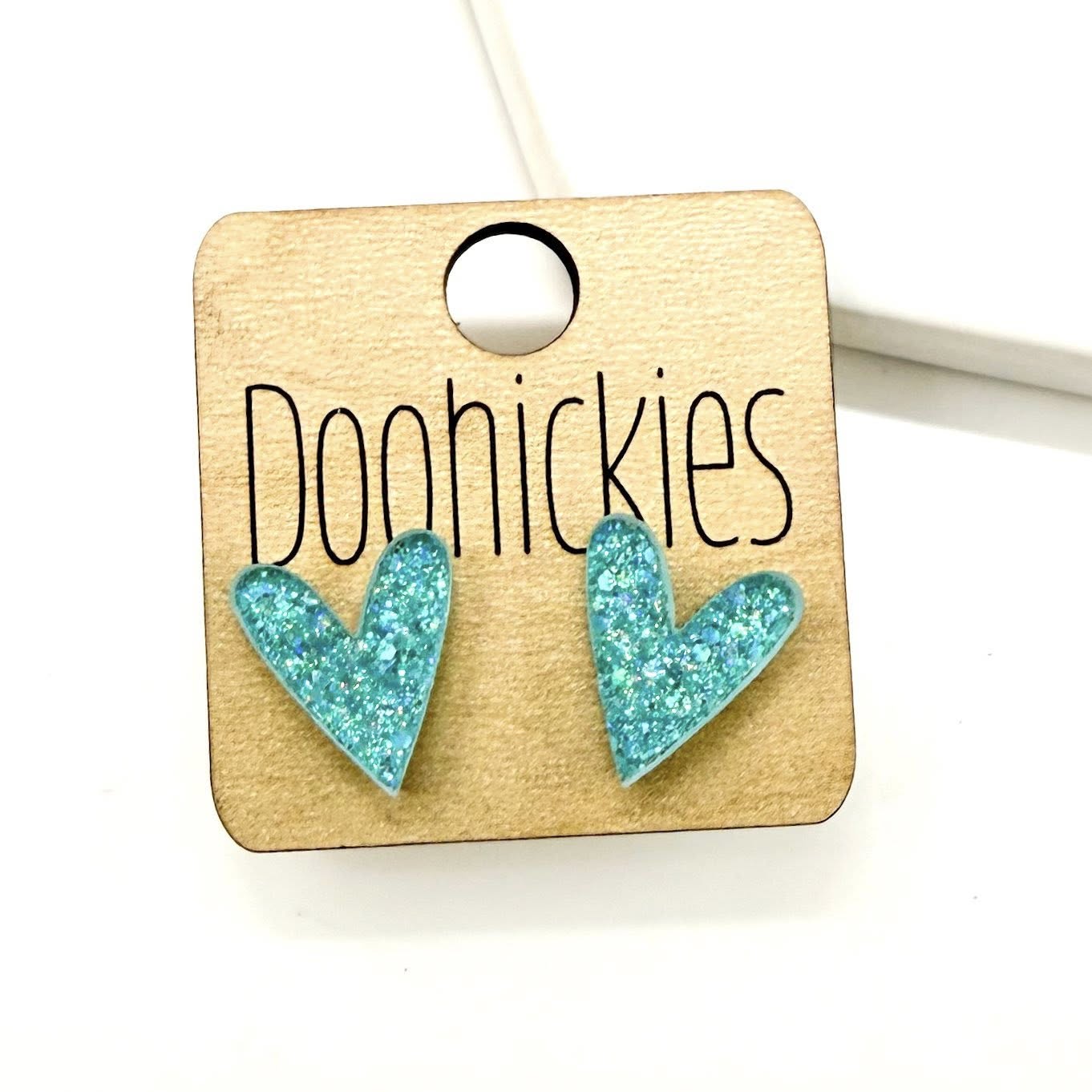 The Teal Razzle Dazzle Heart Stud Earring Collection - 2 Size Options