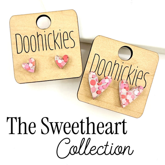 The Sweetheart Confetti Heart Stud Earring Collection - 2 Size Options