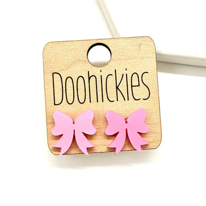 The Sweetheart Acrylic Bow Studs Collection - Valentines Earrings