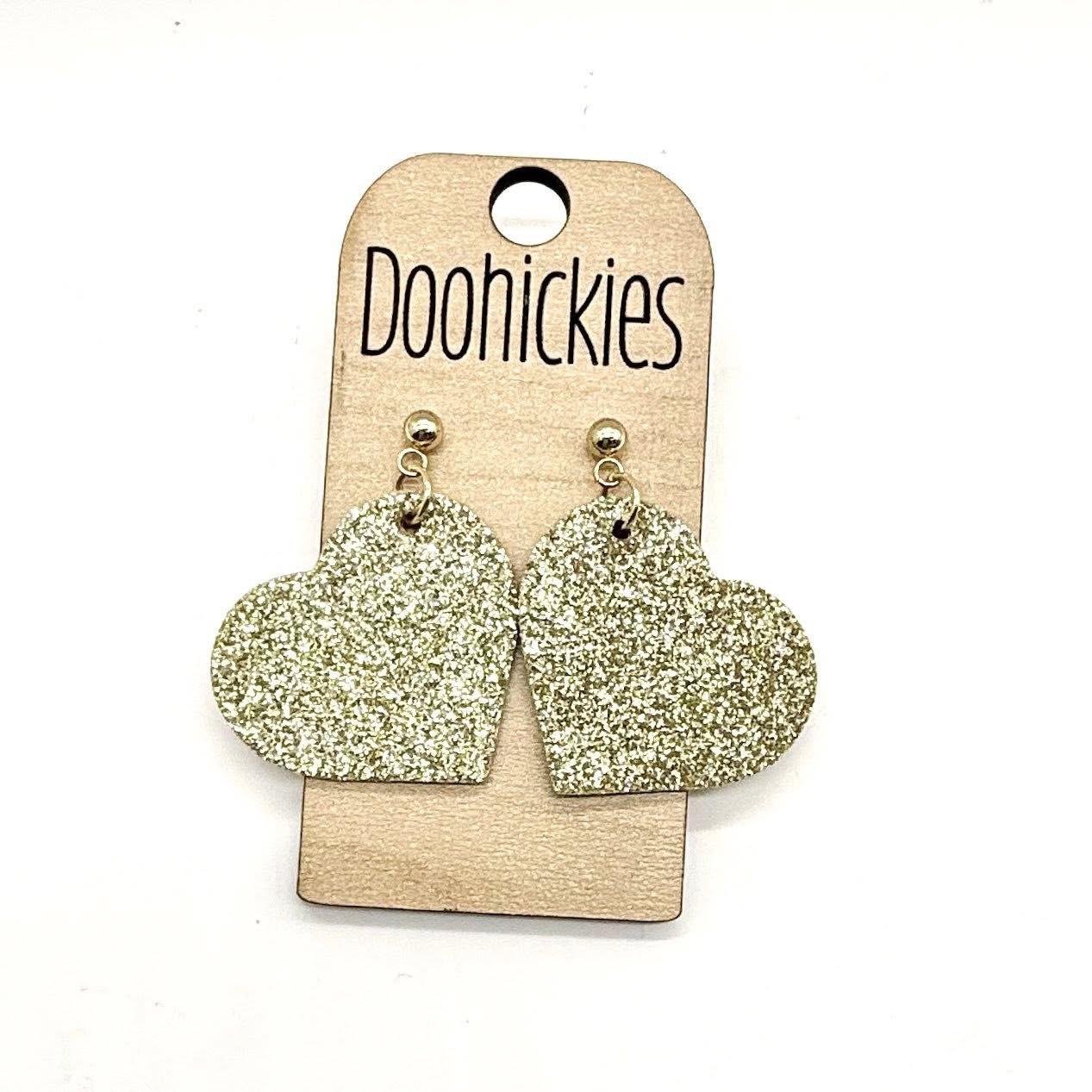 The Queen of Hearts Glitter Leather Hearts Collection - Valentines Earrings