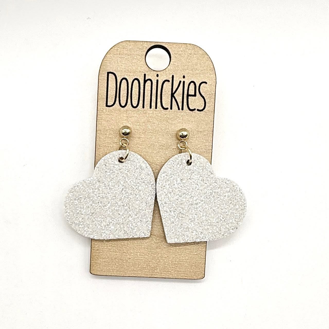 The Hugs and Kisses Glitter Hearts Collection - Valentines Earrings