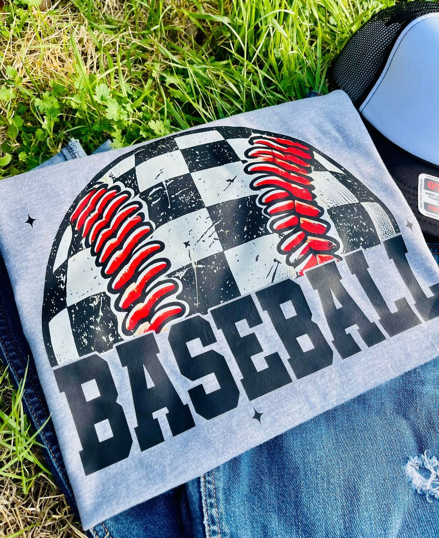 Checkered Baseball Tee