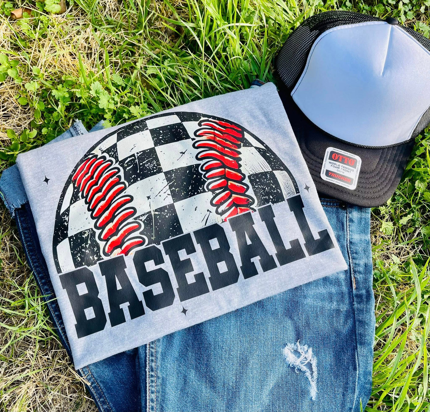 Checkered Baseball Tee