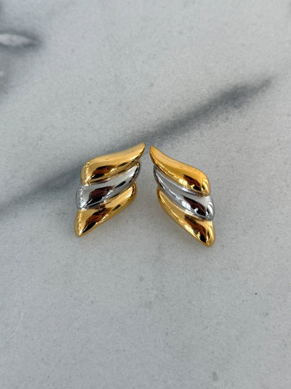 TWO TONED SARAH EARRING