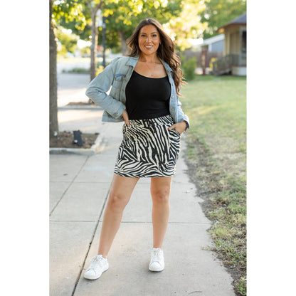 Ready to Ship | The Zoe - Zebra Print Jogger Skirt