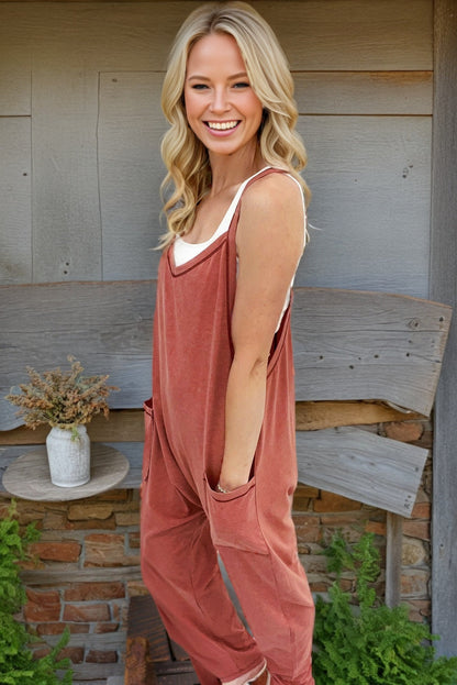 Autumn Breeze Solid Color Jumpsuit