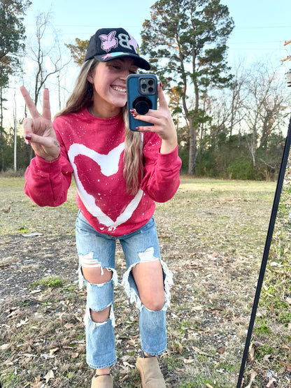 Graffiti Heart Bleached Sweatshirt