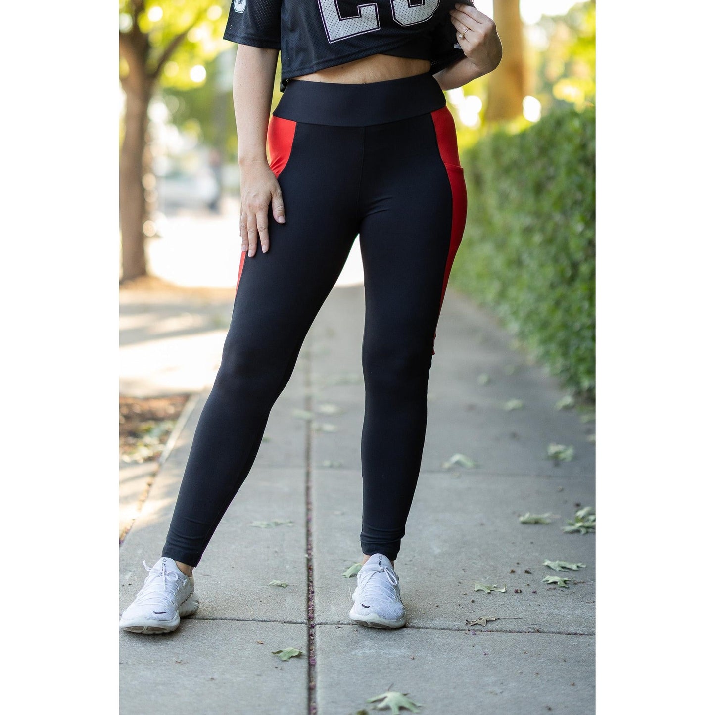 Ready to Ship | The Roxie - Red Panel Full Length Leggings