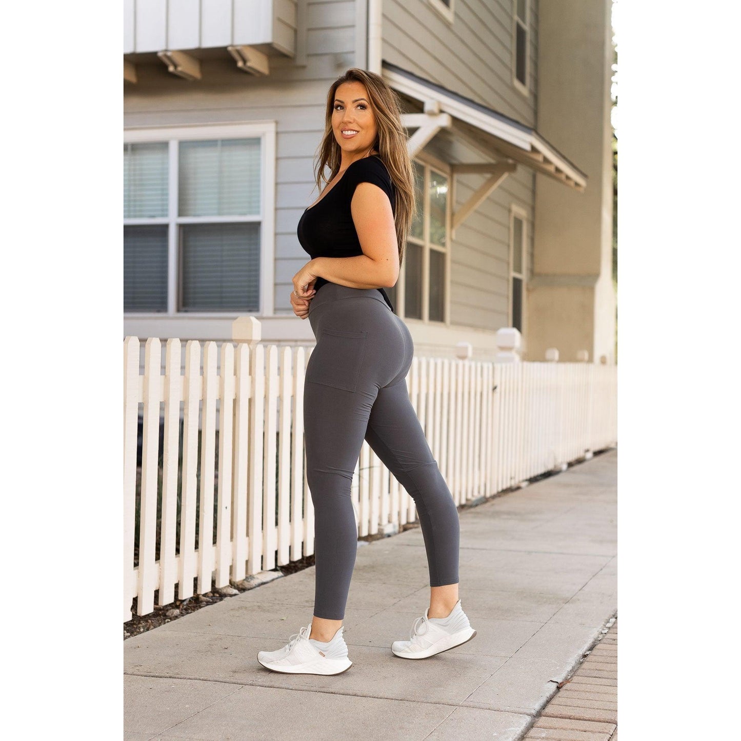 PreOrder  | The Carmen - Charcoal Full Length Leggings with Pockets