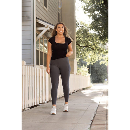PreOrder  | The Carmen - Charcoal Full Length Leggings with Pockets