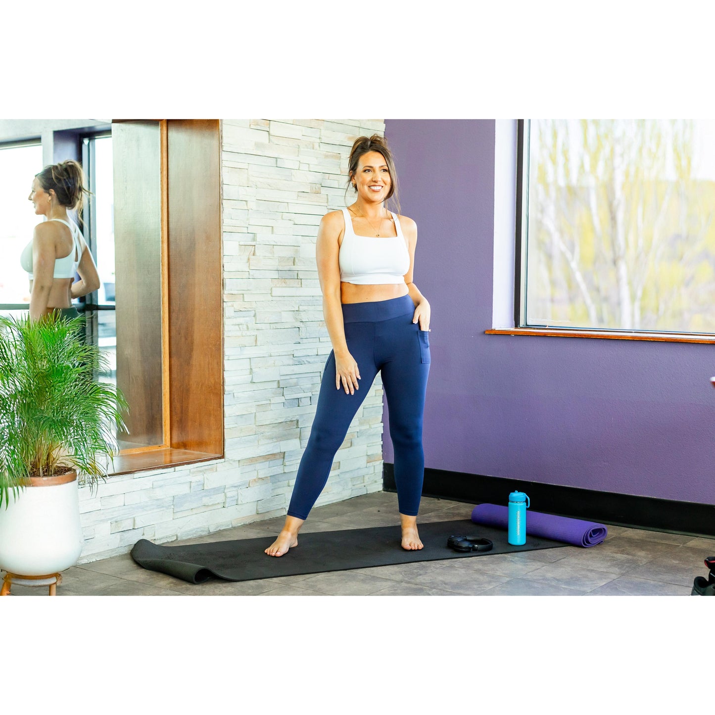 Ready to Ship | The Riley - 7/8 Ankle Length NAVY Leggings with Pockets*