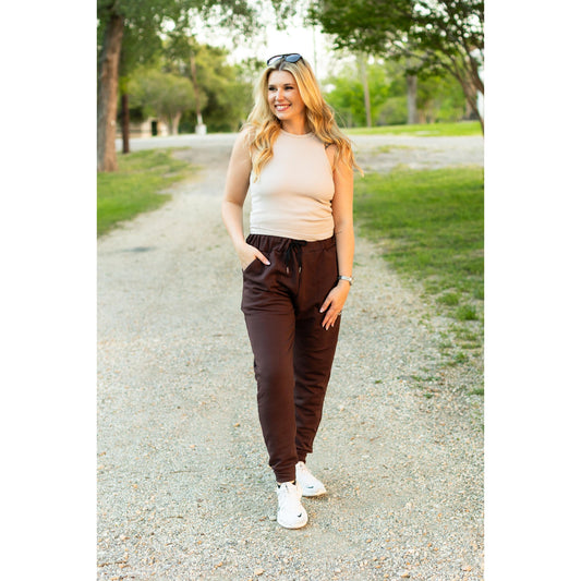 The Brinley Brown Fleece Joggers