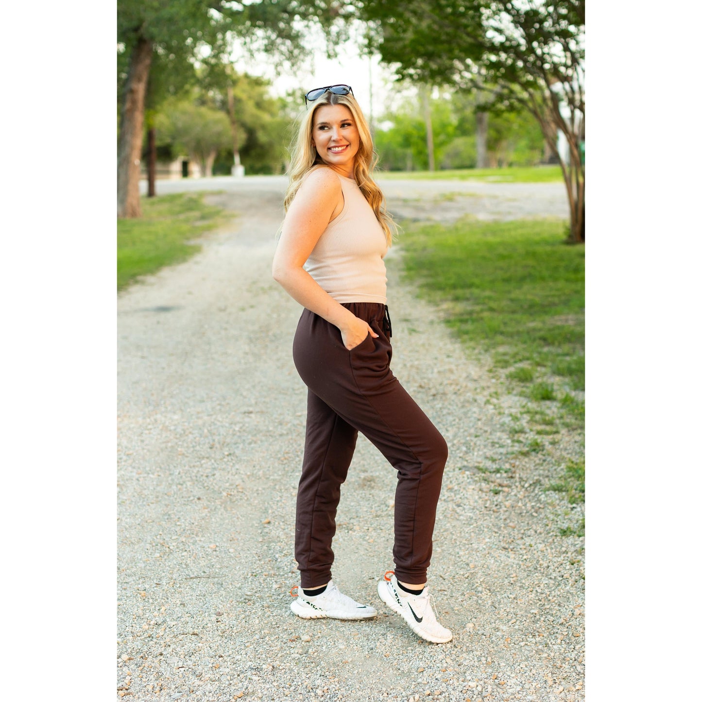 The Brinley Brown Fleece Joggers