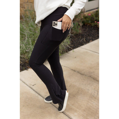 PreOrder  | The Fiona - Black Flare Leggings WITH POCKETS