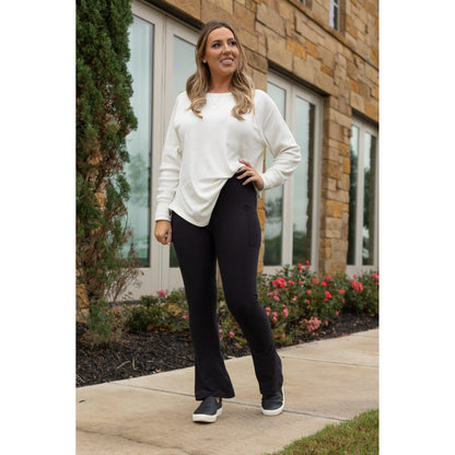 PreOrder  | The Fiona - Black Flare Leggings WITH POCKETS