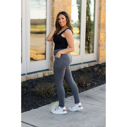 Ready to Ship | The Carmen - Charcoal Full Length Leggings with Pockets