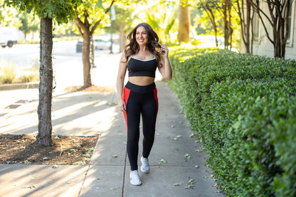 Ready to Ship | The Roxie - Red Panel Full Length Leggings