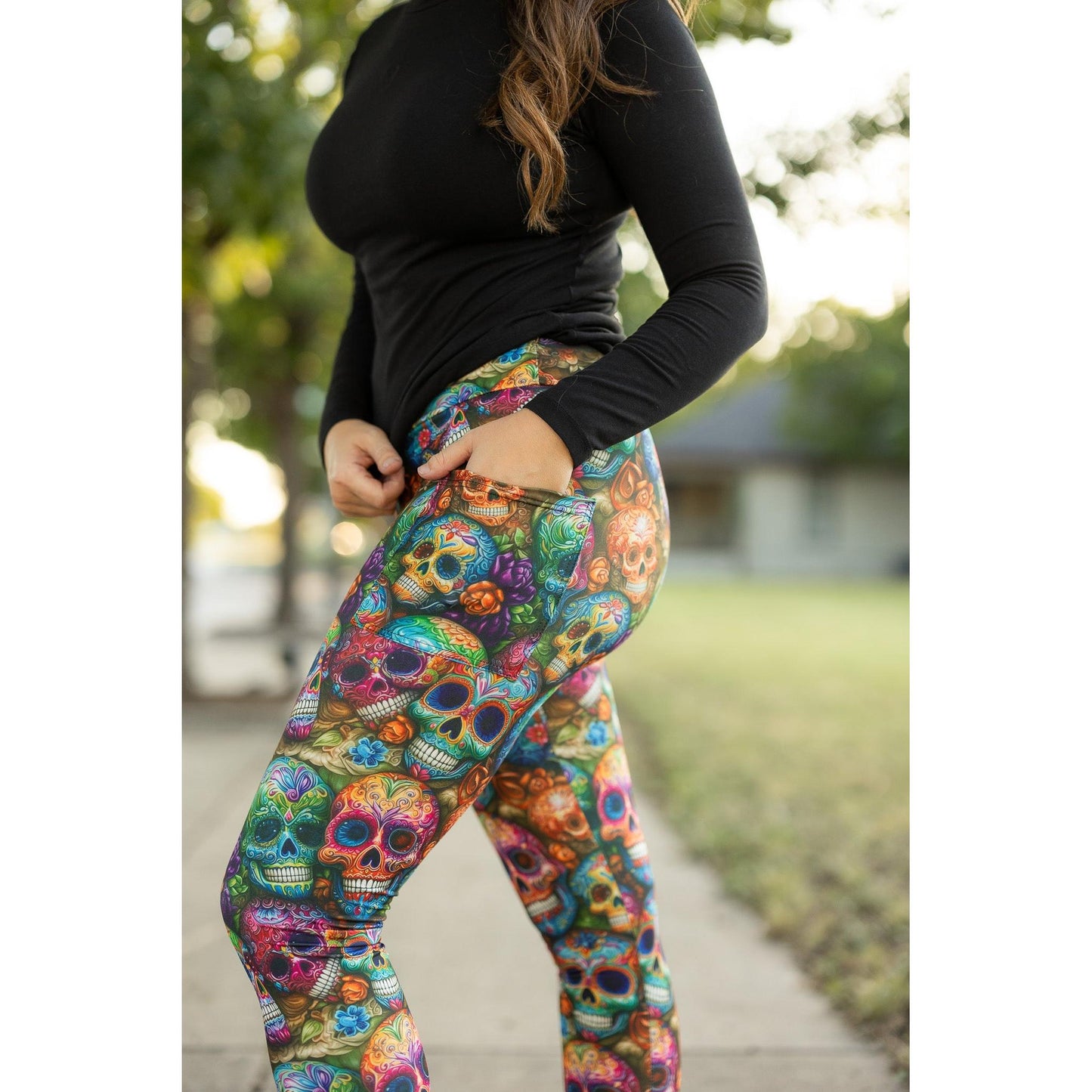 The Piper Paisley Skull Leggings