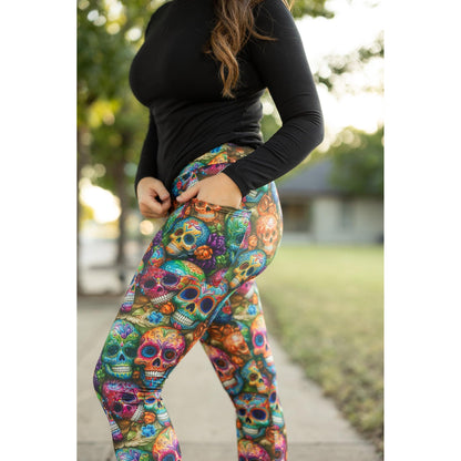 The Piper Paisley Skull Leggings