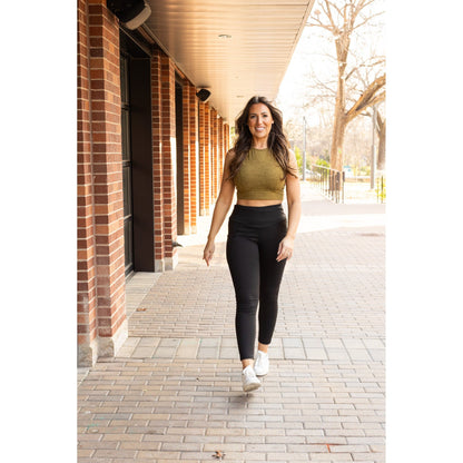 Ready to Ship  | The Adriana - Tummy Control Full Length Leggings with Pockets