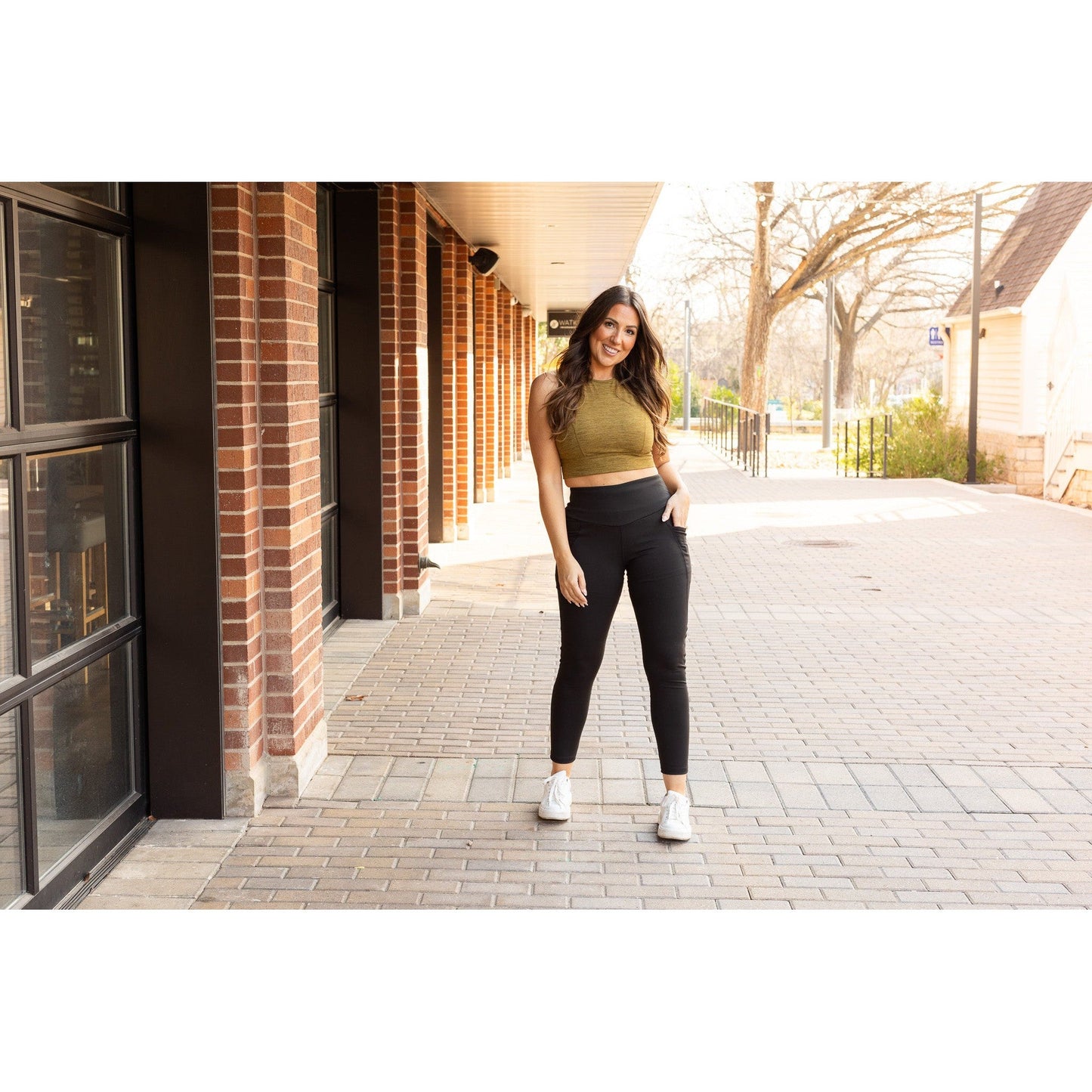 Ready to Ship  | The Adriana - Tummy Control Full Length Leggings with Pockets