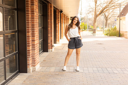 PreOrder | The Emelia Terry Cloth Shorts - Black