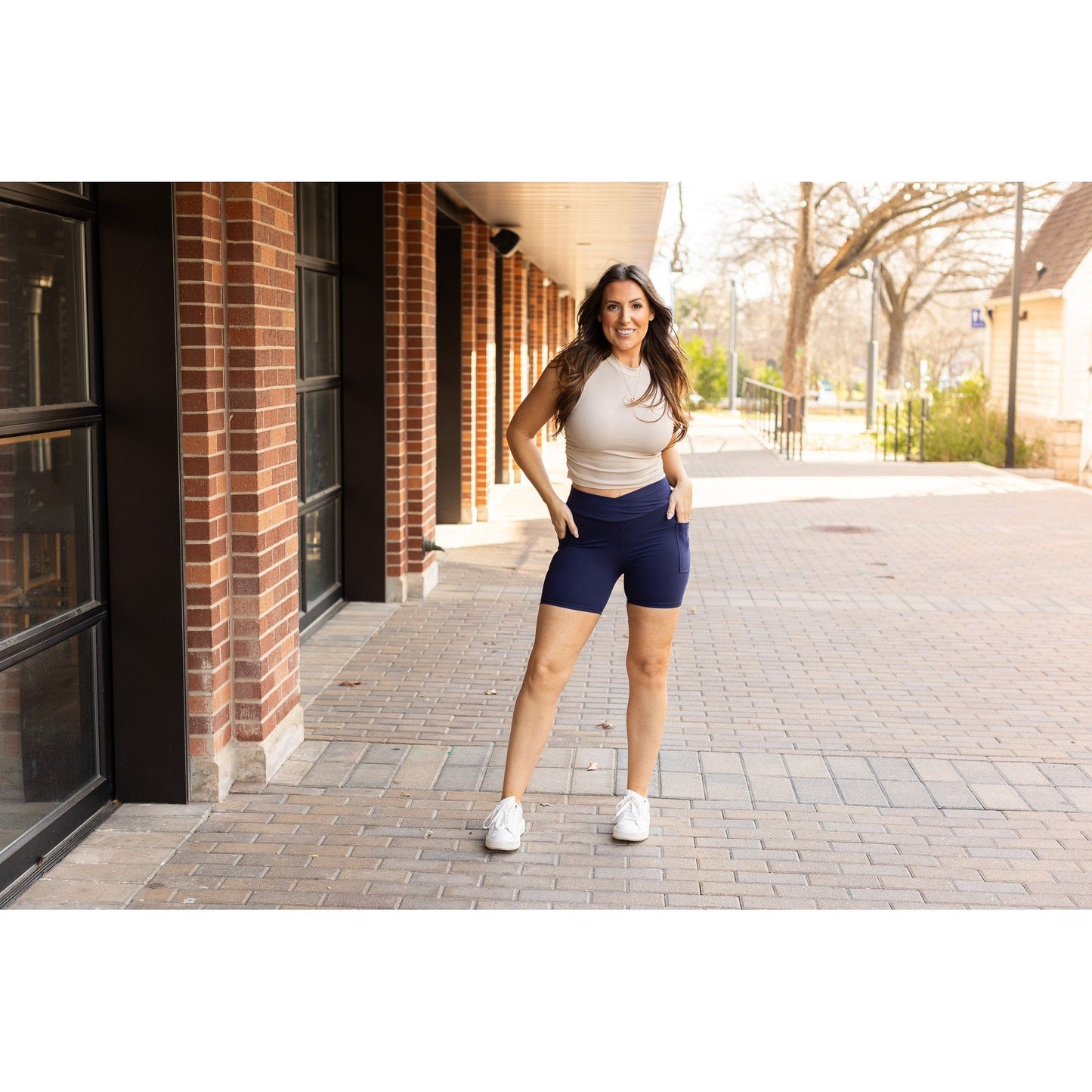 Ready to Ship | The Abby - NAVY Crossover Biker 5" Shorts  R2 - Luxe Leggings by Julia Rose®