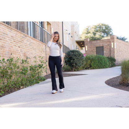 Julia Rose black flare leggings high-waisted and buttery soft