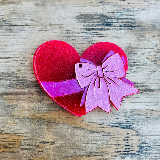 Valentines Heart with Bow Car Freshie