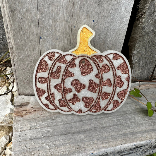 Fall 2.0 Cow Print Pumpkin Car Freshie