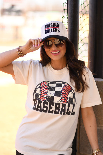 Checkered Baseball Tee