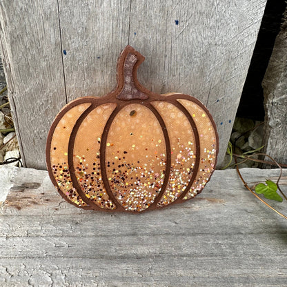 Fall 2.0 Simple Pumpkin with Glitter Car Freshie